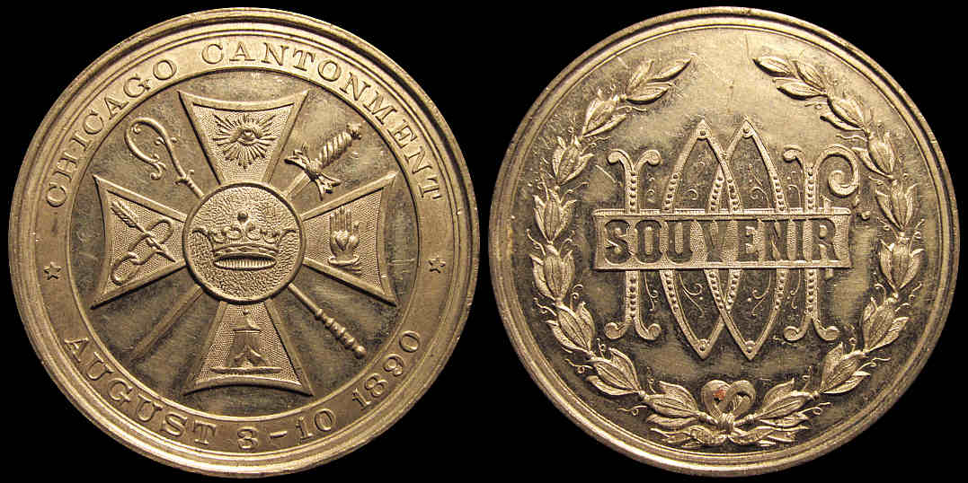 Chicago Cantonment August 1890 IOOF Souvenir Medal